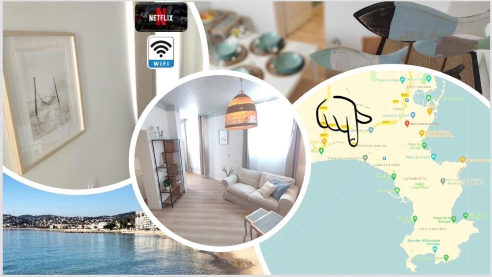 Plage & Confort 3 Pieces Parking Clim Et Wifi Антиб Екстериор снимка